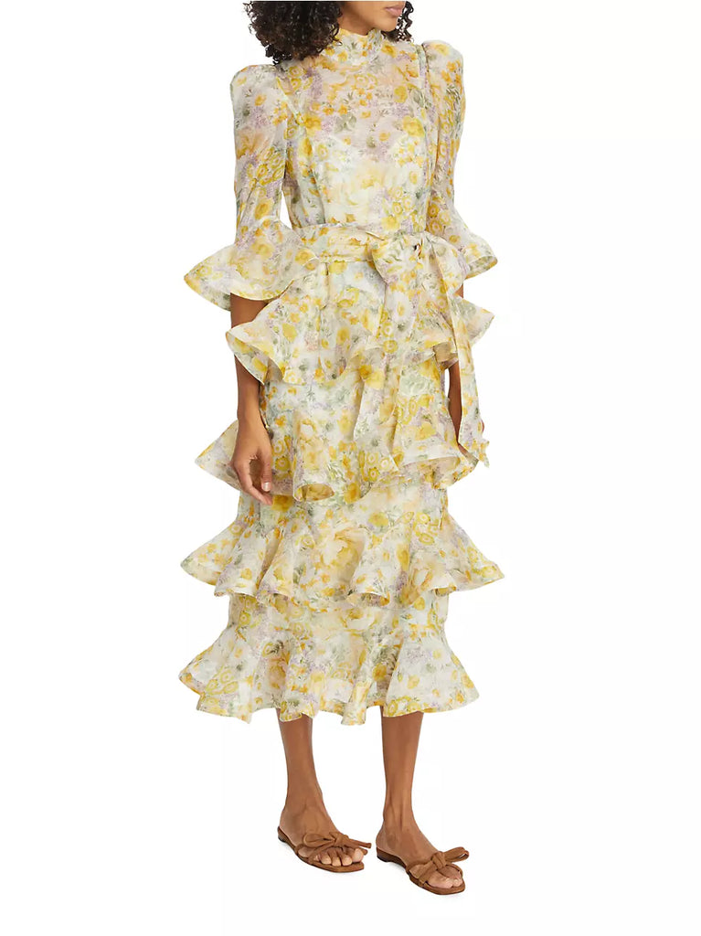 Zimmermann Harmony Tiered Midi Dress (For Hire)