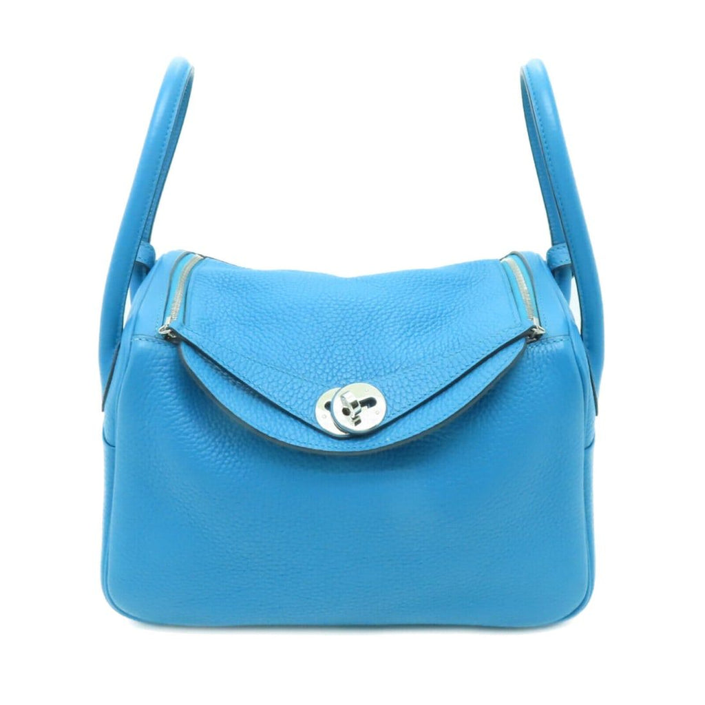 Hermès Lindy 26 Way Bag Taurillion Clemence Leather Turquoise Blue