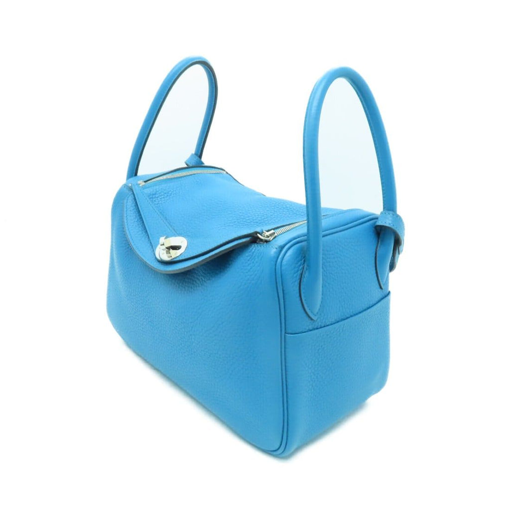 Hermès Lindy 26 Way Bag Taurillion Clemence Leather Turquoise Blue