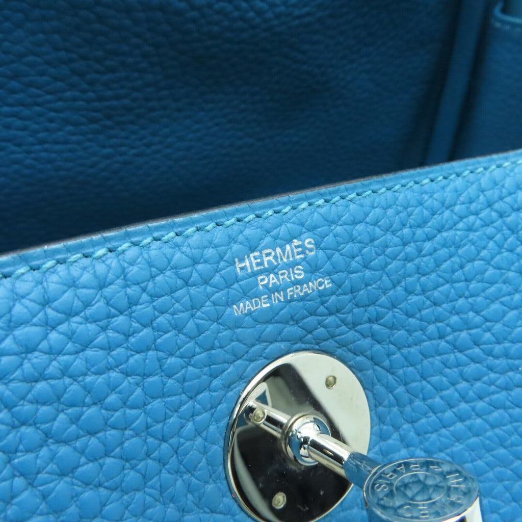 Hermès Lindy 26 Way Bag Taurillion Clemence Leather Turquoise Blue