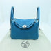 Hermès Lindy 26 Way Bag Taurillion Clemence Leather Turquoise Blue