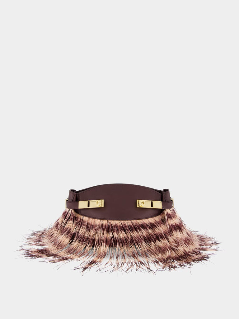 Ferragamo Hug Bag Ostrich Feathers