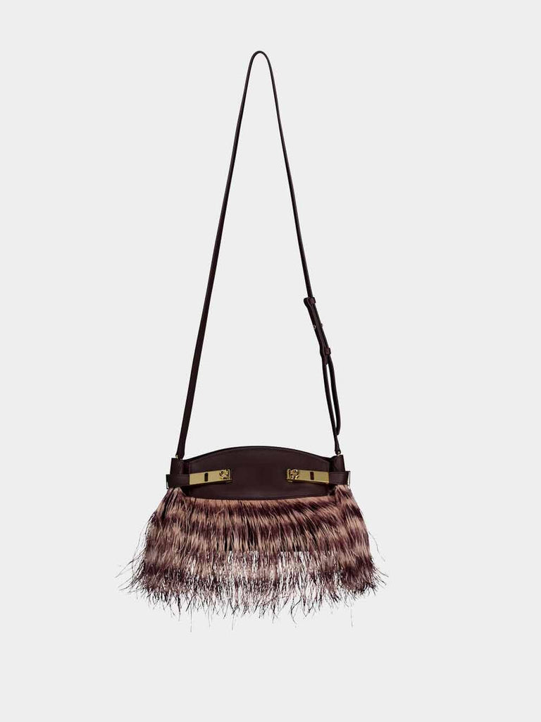 Ferragamo Hug Bag Ostrich Feathers