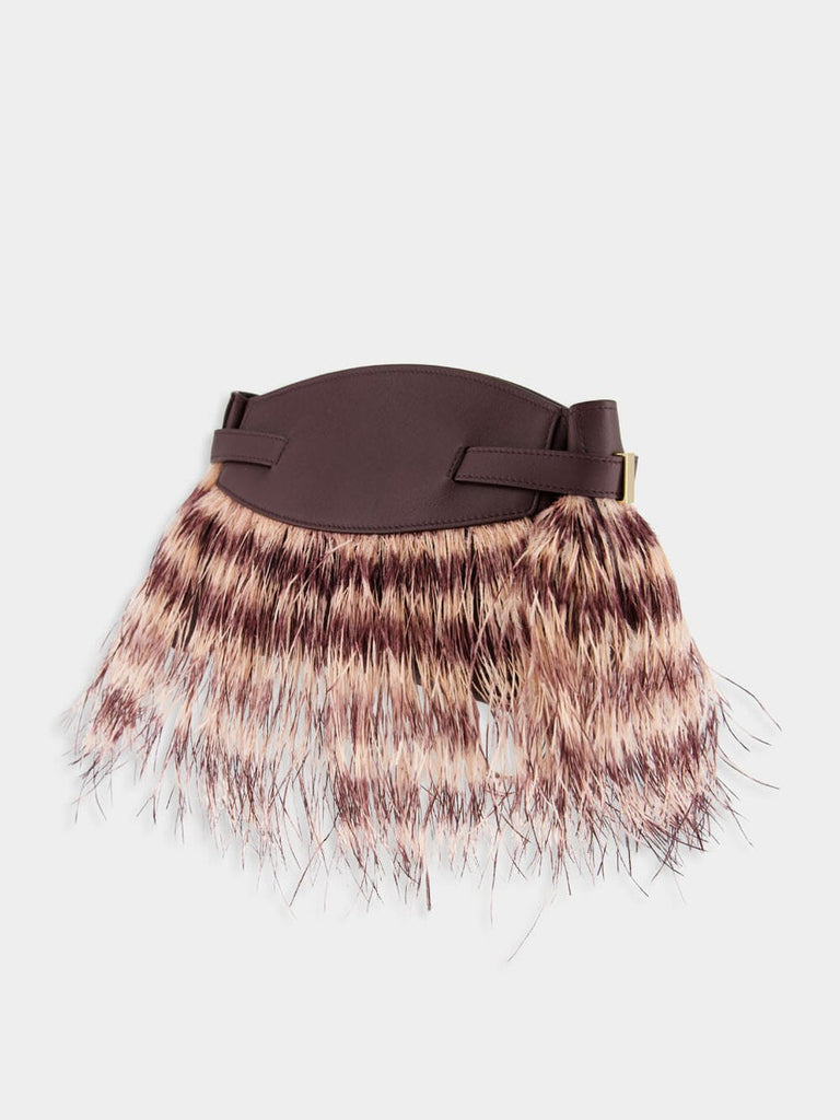 Ferragamo Hug Bag Ostrich Feathers