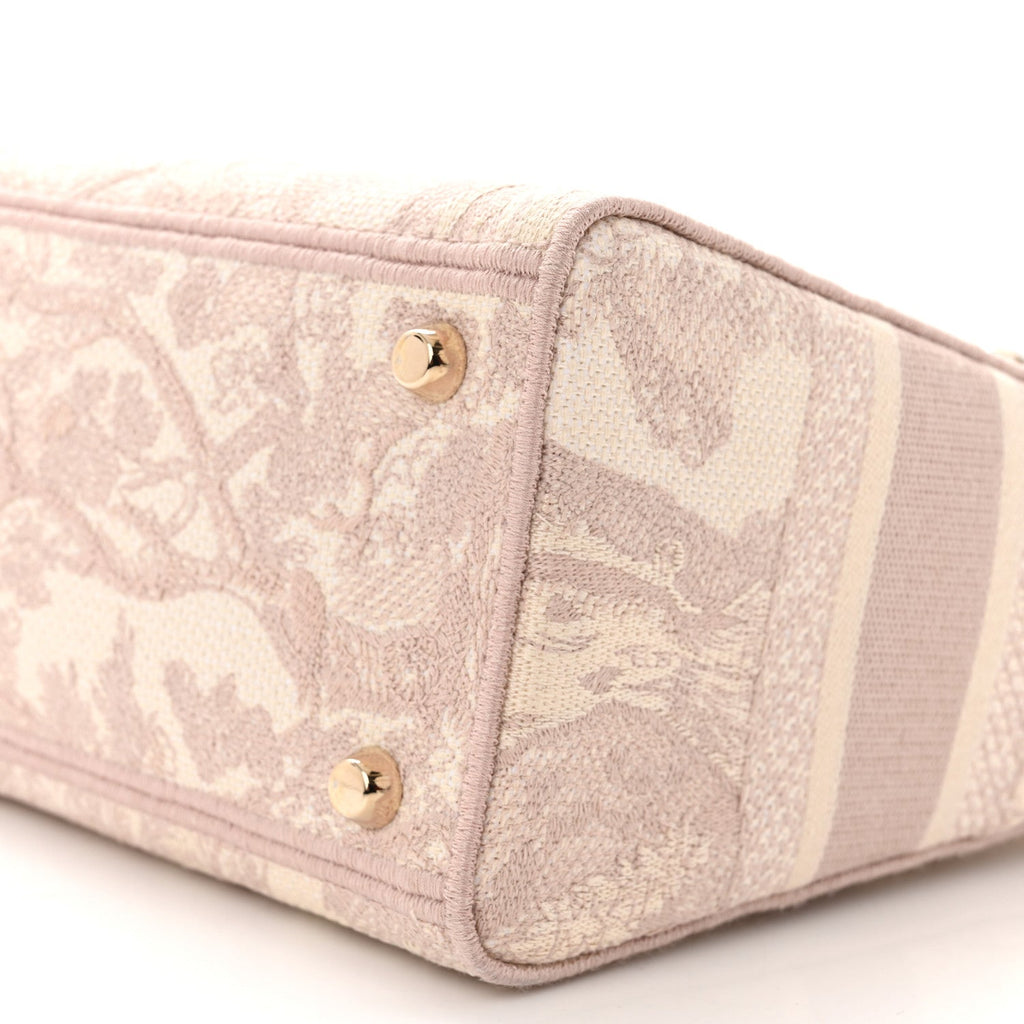 Dior Canvas Toile De Jouy Reverse Embroidered Medium Lady D-Lite Rose
