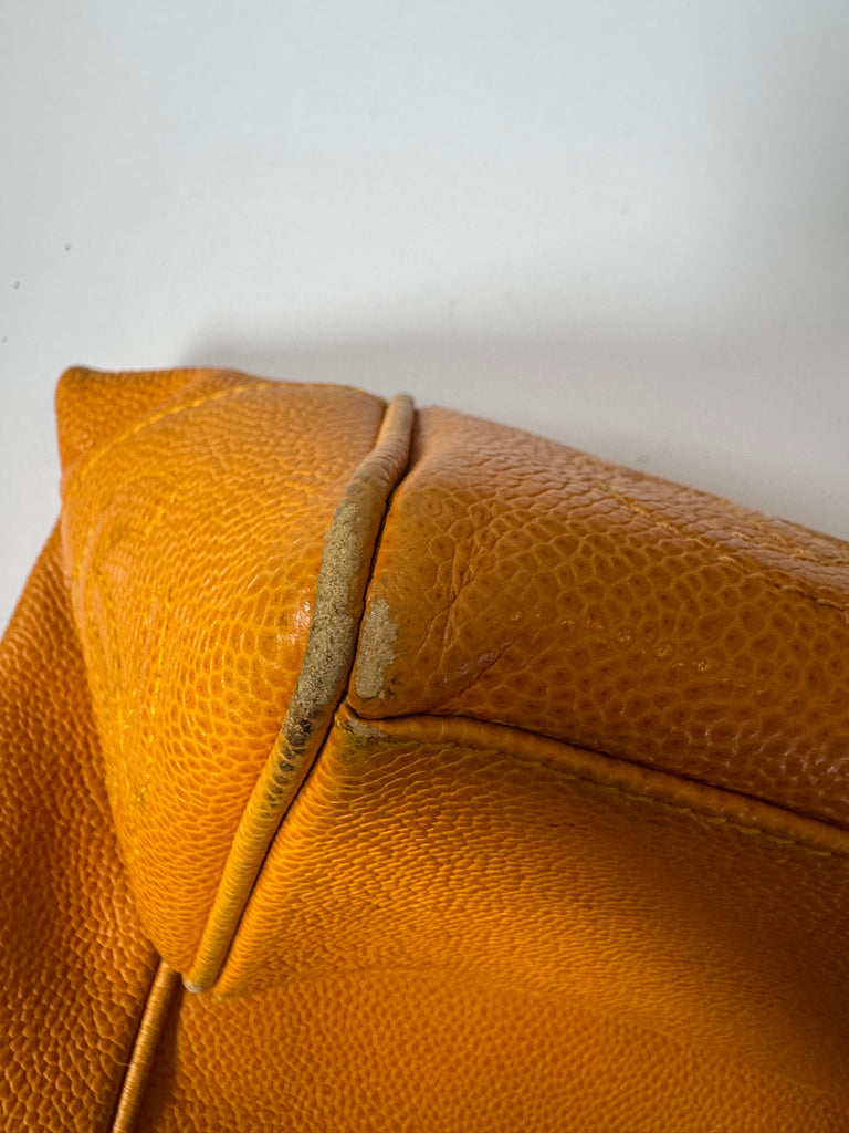 Chanel Yellow Large Caviar Leather Executive Tote Bag