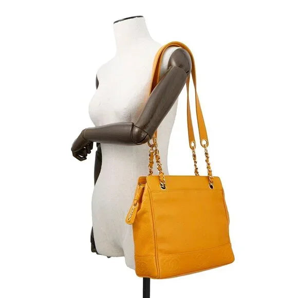Chanel Yellow Large Caviar Leather Executive Tote Bag