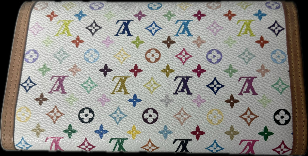 Vintage Louis Vuitton Murakami Sarah White Multicolour Wallet