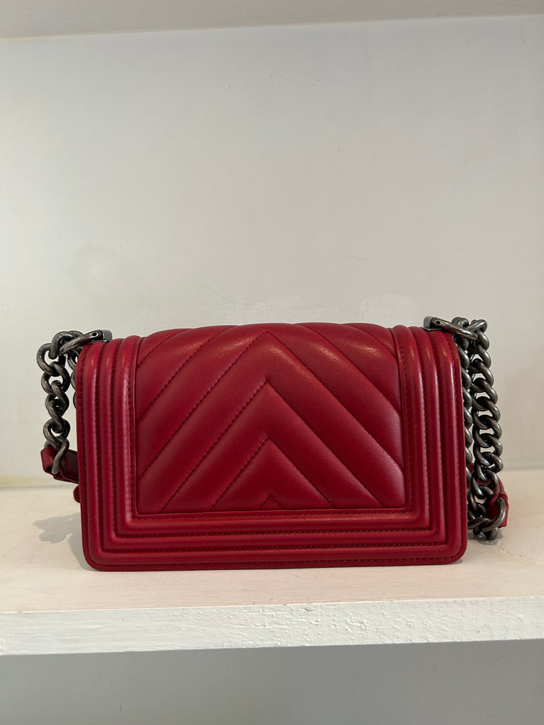 Chanel Mini Boy Bag Red Lambskin