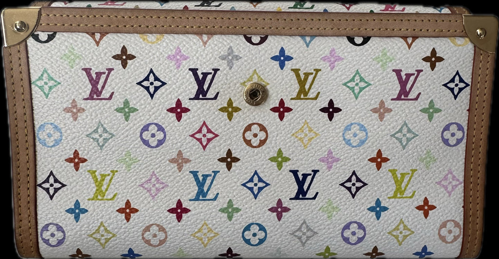 Vintage Louis Vuitton Murakami Sarah White Multicolour Wallet