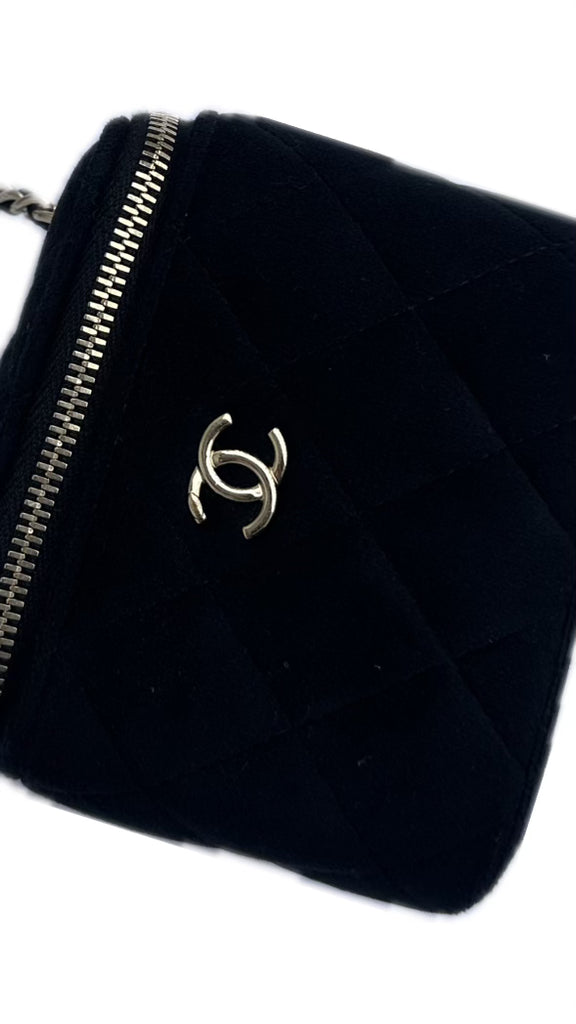 Chanel Pearl Crush Mini Vanity Black Velvet Bag (For Hire)