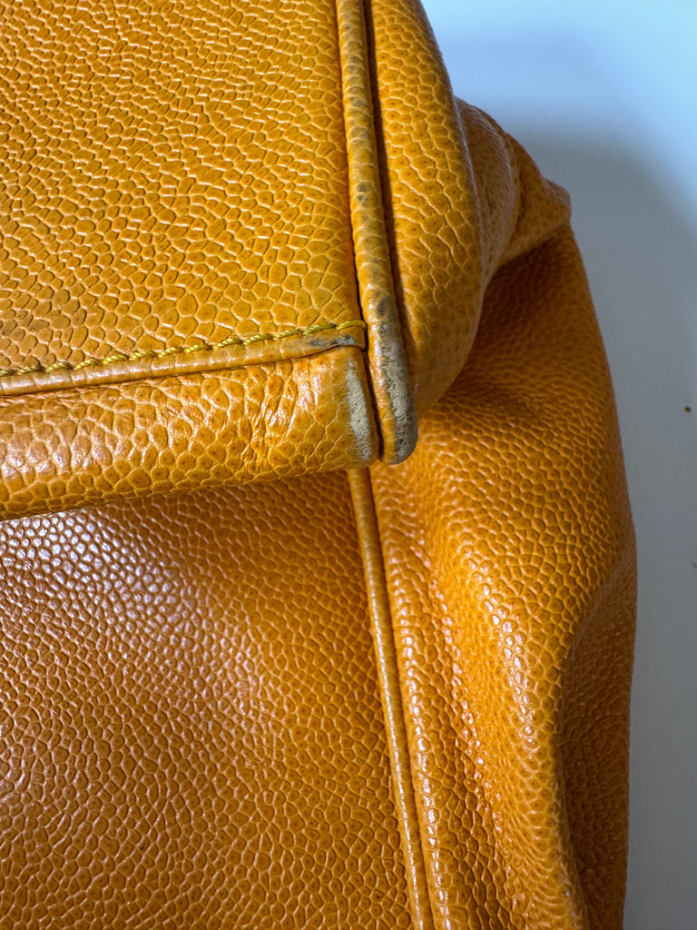 Chanel Yellow Large Caviar Leather Executive Tote Bag