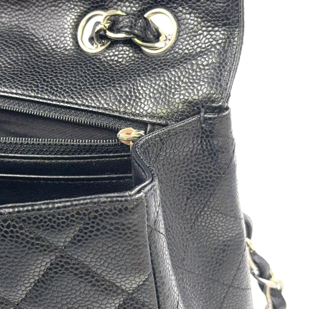 Chanel Classic Jumbo Double Flap Caviar Leather 24K Silver H/W
