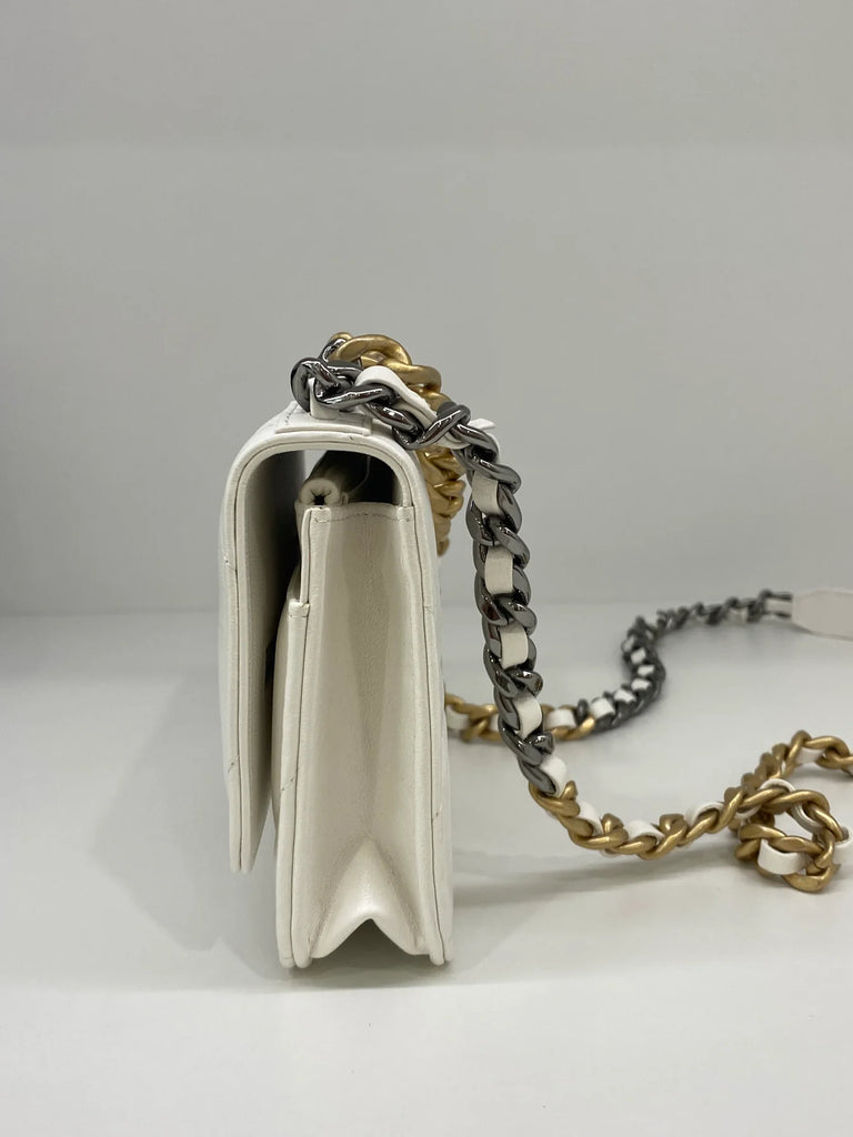 Chanel 19 Wallet On Chain Bag White Lambskin