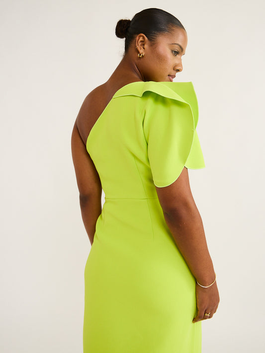 Acler Rogeron Midi Dress Citron (For Hire)