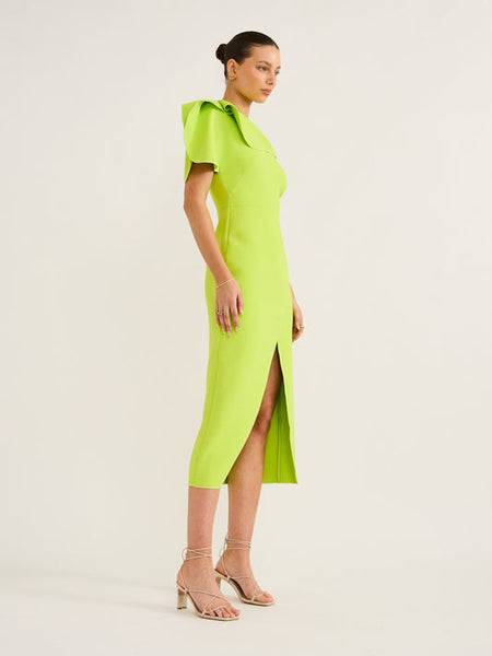 Acler Rogeron Midi Dress Citron (For Hire)