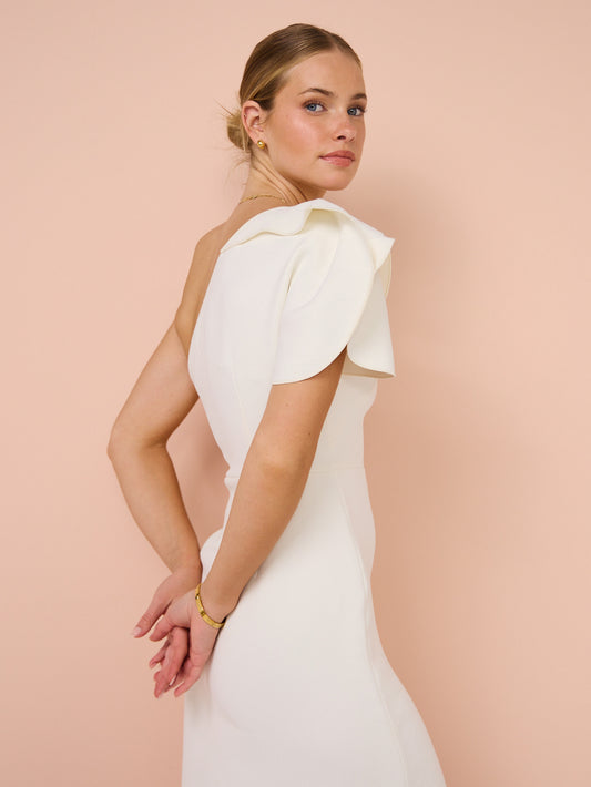 Acler Rogeron Midi Dress Ivory (For Hire)
