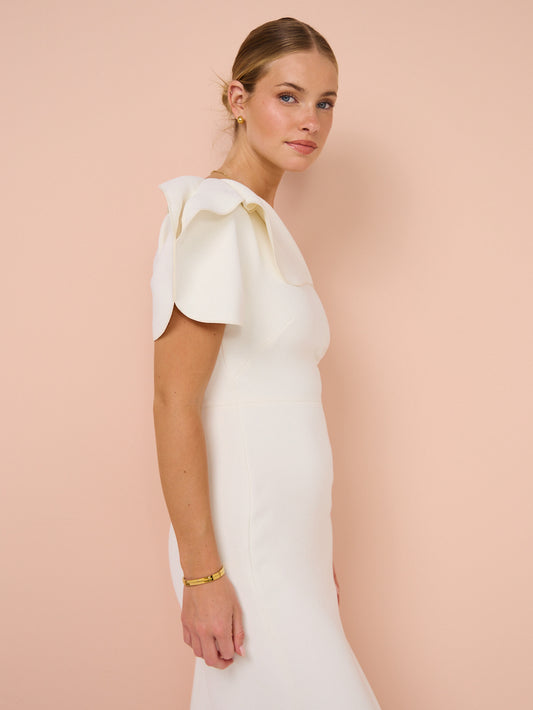 Acler Rogeron Midi Dress Ivory (For Hire)
