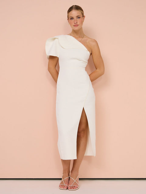 Acler Rogeron Midi Dress Ivory (For Hire)