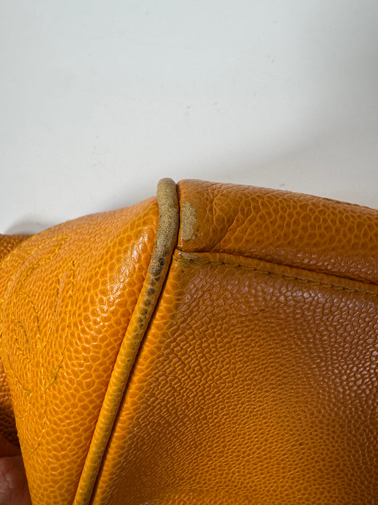 Chanel Yellow Large Caviar Leather Executive Tote Bag