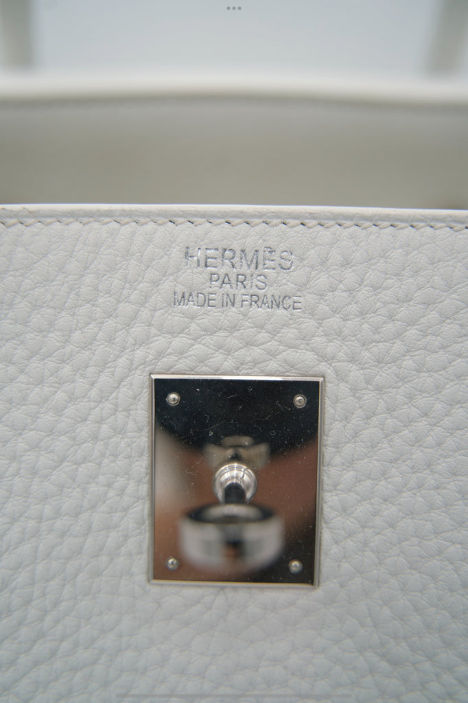Hermes Birkin 40 White Clemence Palladium Hardware Bag