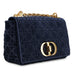 Dior Caro Medium Navy Velvet Bag