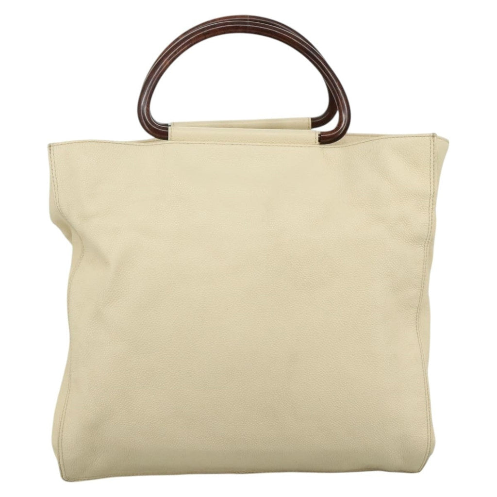 Vintage CHANEL Wooden Handbag Caviar Leather Beige Brown Gold CC