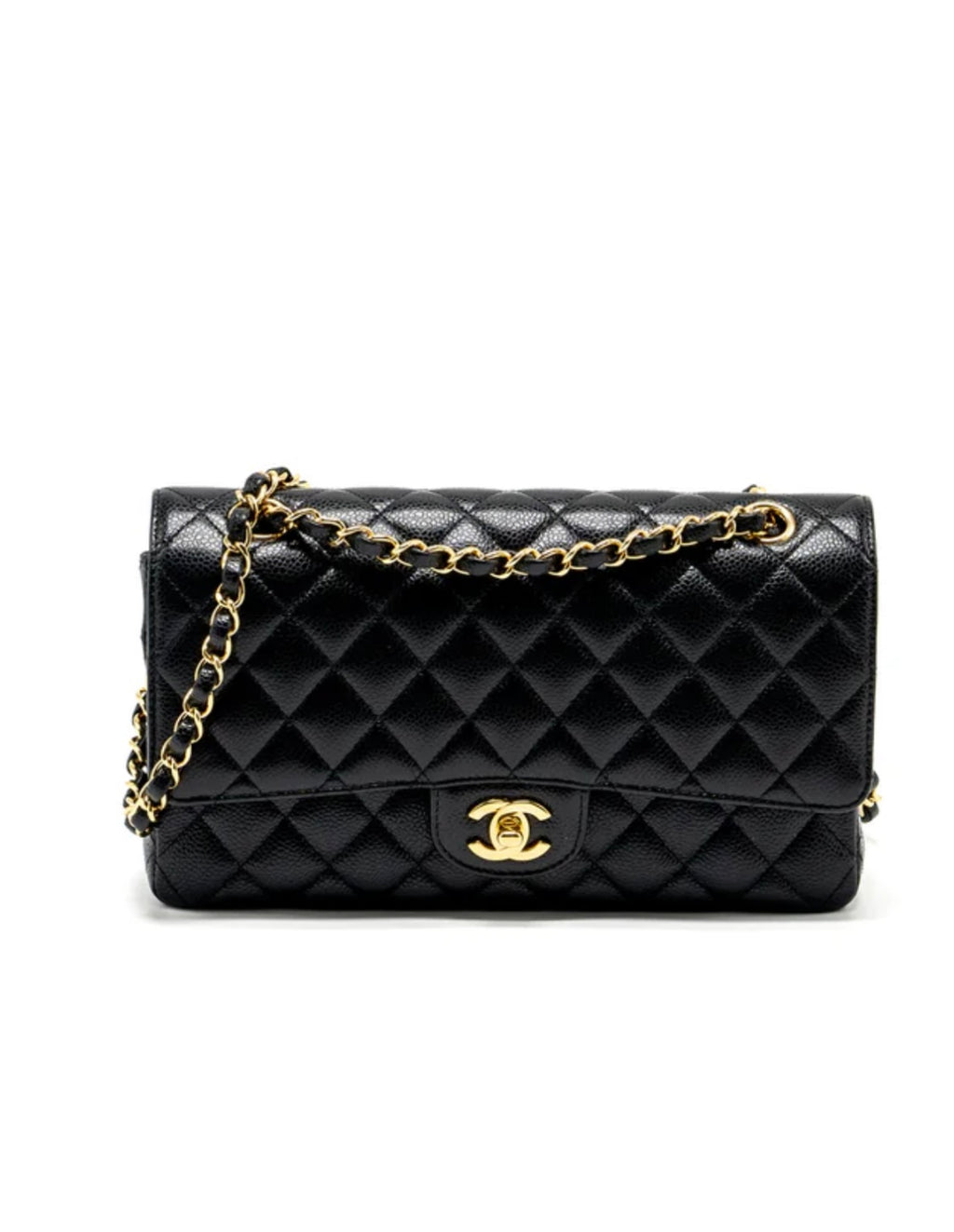 Chanel Timeless Classic 2.55 Double Flap Medium Bag Caviar Gold Hardware