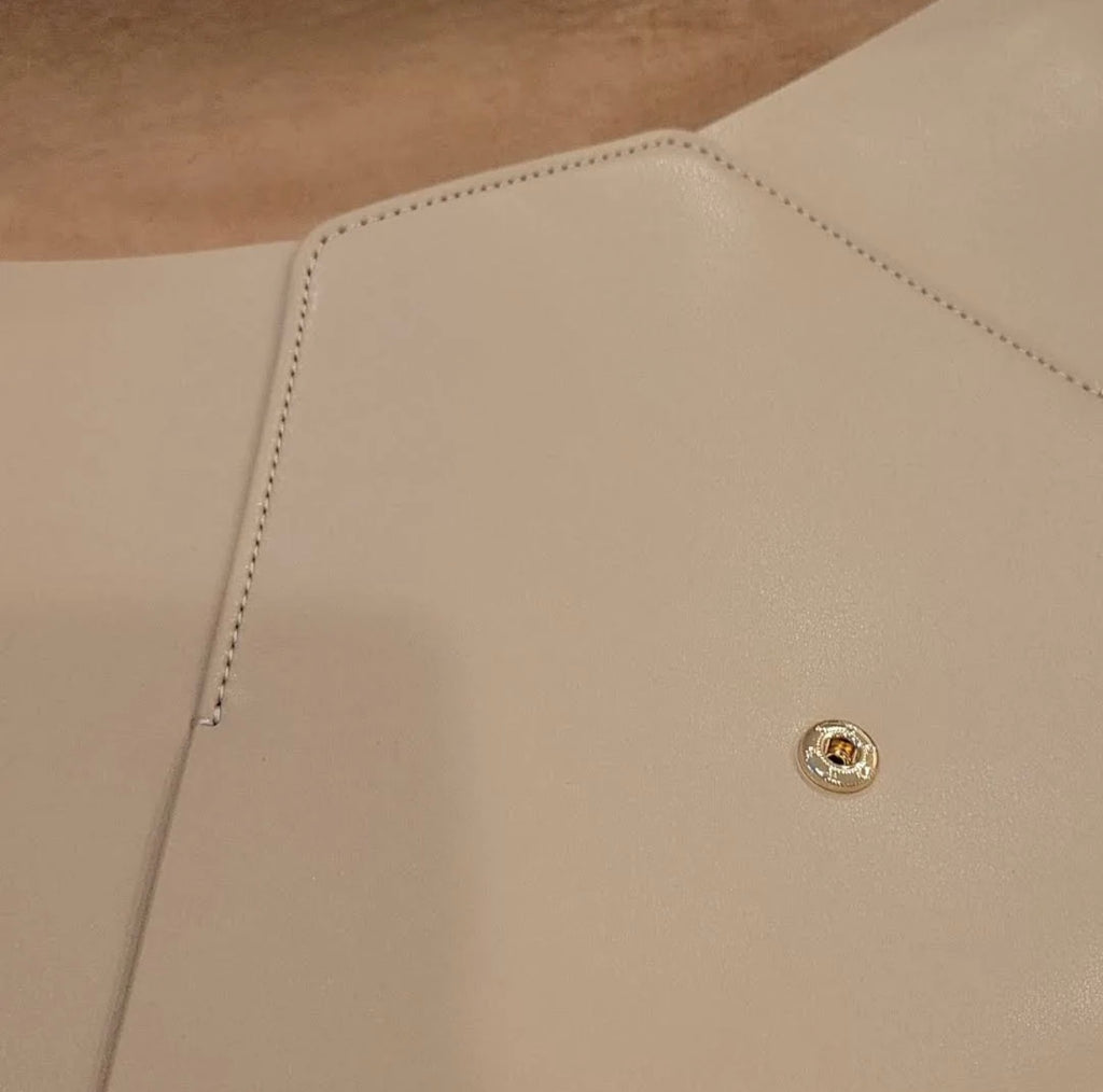 Max Mara Beige Leather Clutch