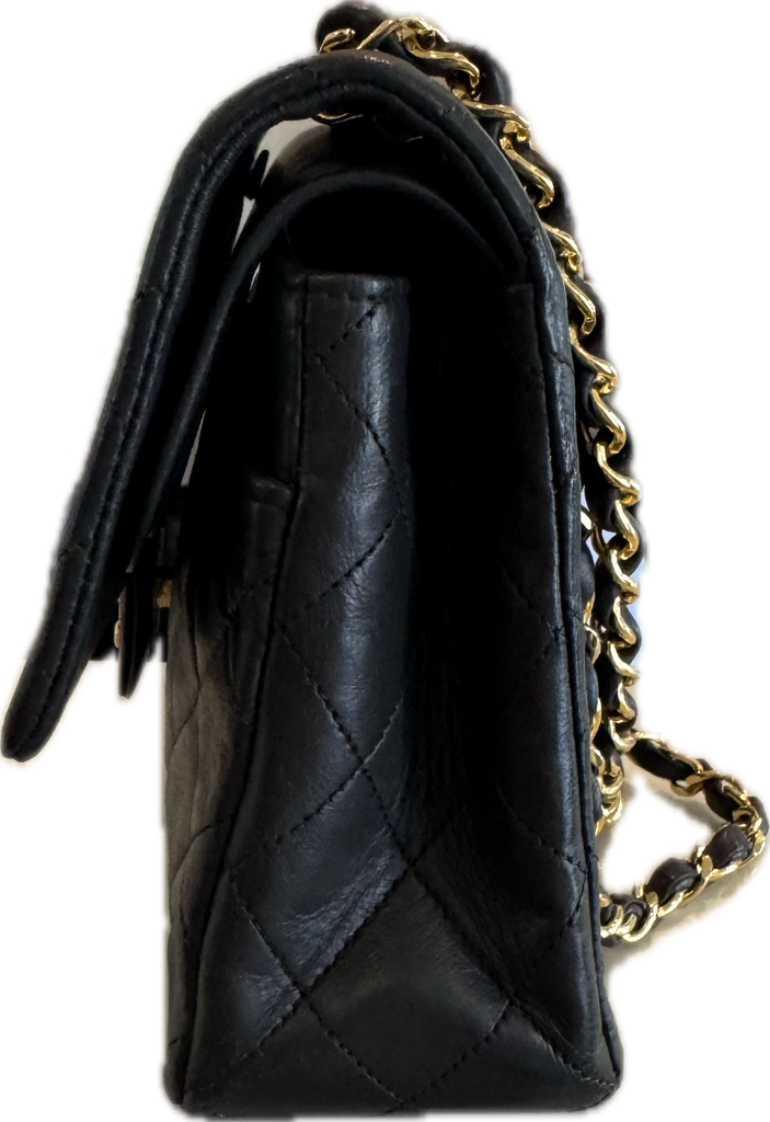 Vintage Chanel Timeless Classique Medium Double Flap Lambskin 24 K Gold H/W