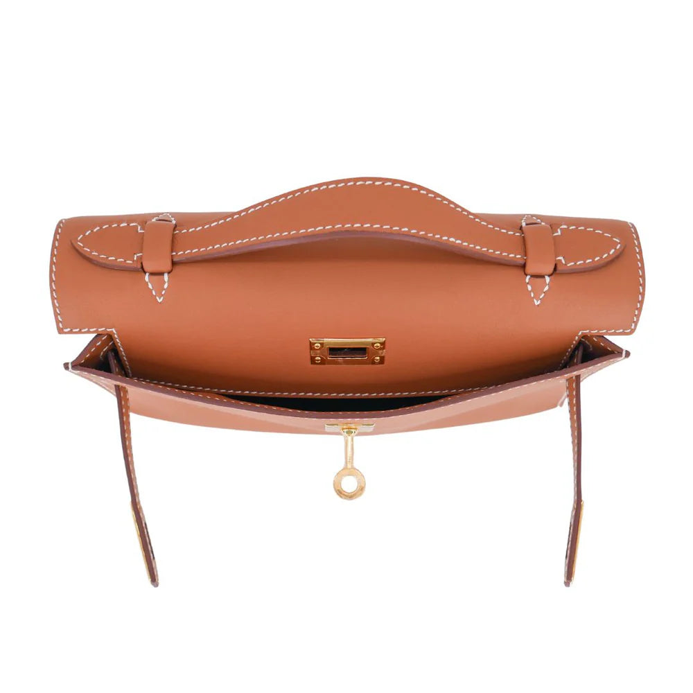 Hermes Kelly Pochette Gold with Gold Hardware