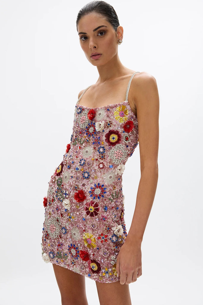 Rachel Gilbert Francesca Mini Dress Pink (For Hire)