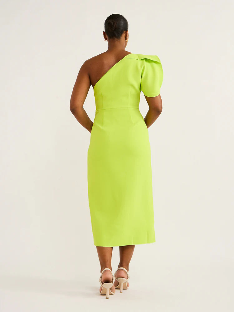 Acler Rogeron Midi Dress Citron (For Hire)