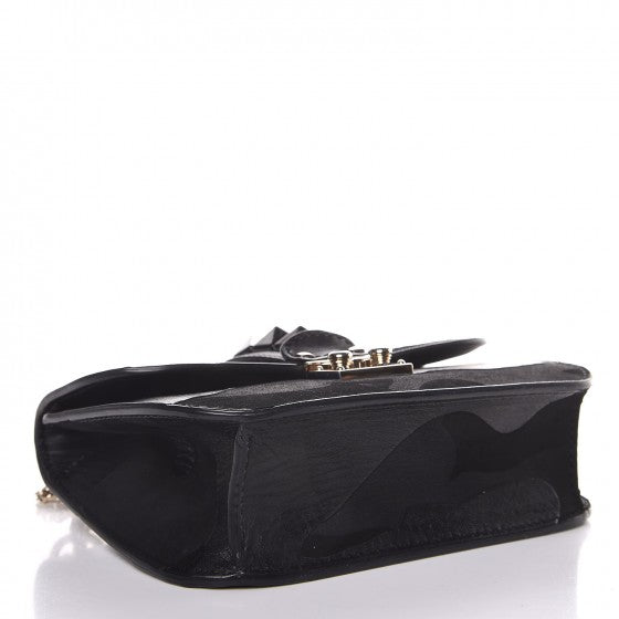 VALENTINO GARAVANI Nappa Camouflage Small Glam Lock Rockstud Flap Black Shoulder Bag