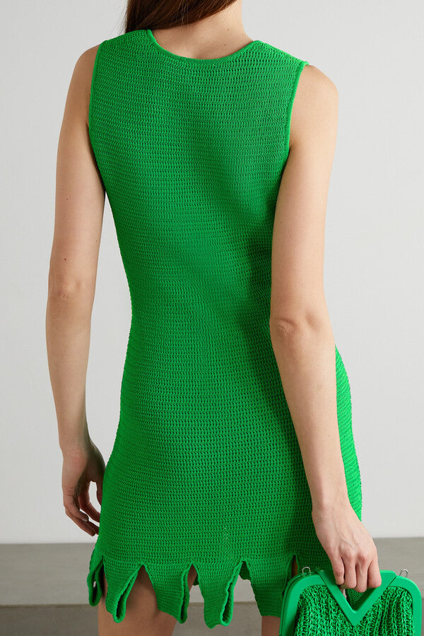 Bottega Veneta Racked Mesh Dress Parakeet (For Hire)