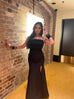 Rachel Gilbert Black Off Shoulder Gown (For Hire)