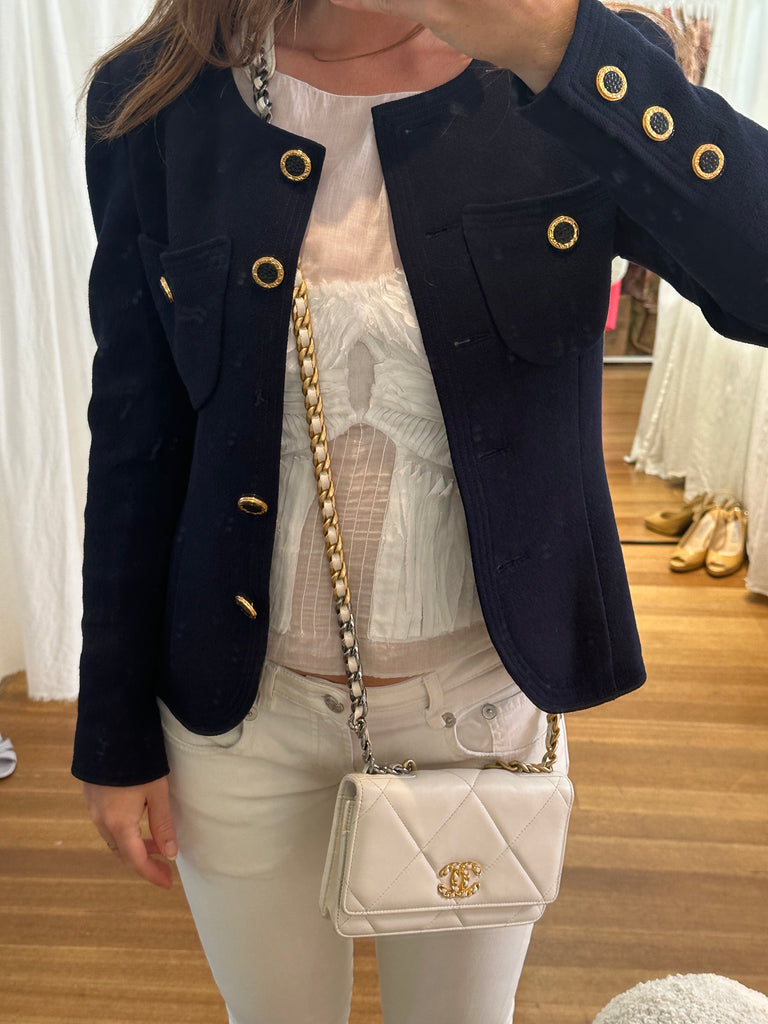 Chanel 19 Wallet On Chain Bag White Lambskin