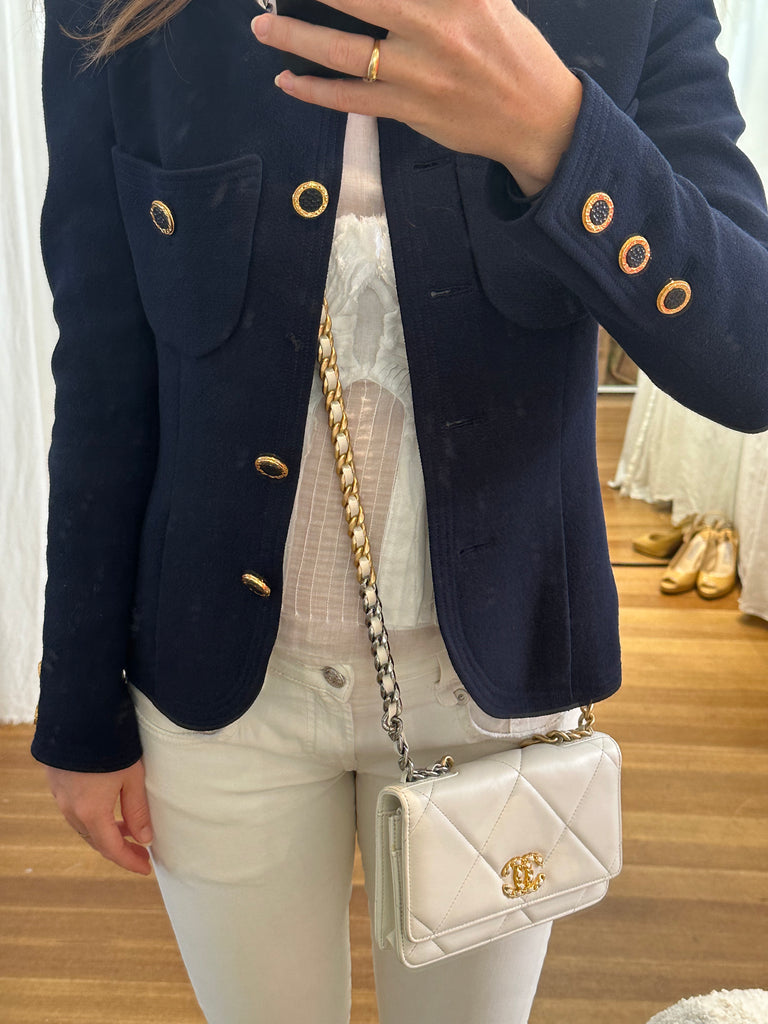 Chanel 19 Wallet On Chain Bag White Lambskin