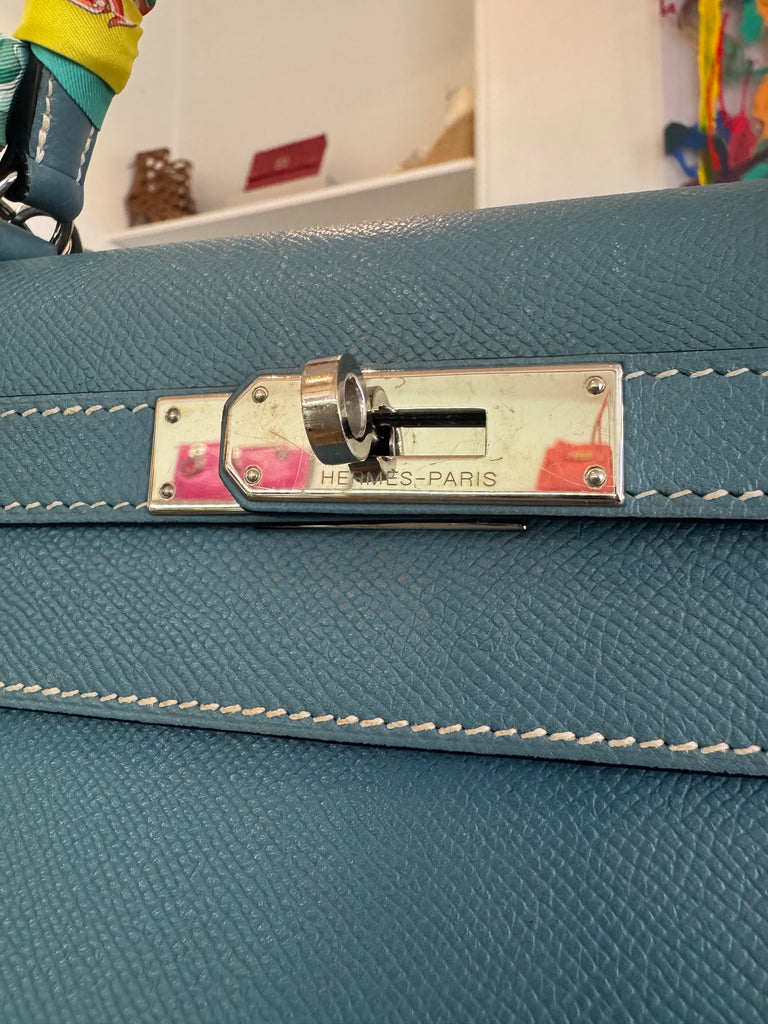 Hermes Kelly 40 Blue Jean Epsom Bag