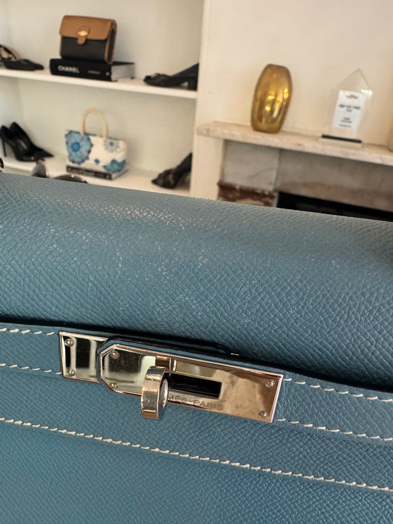 Hermes Kelly 40 Blue Jean Epsom Bag