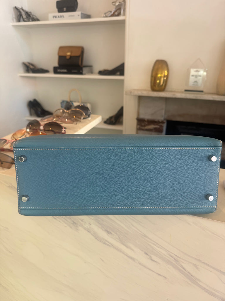 Hermes Kelly 40 Blue Jean Epsom Bag