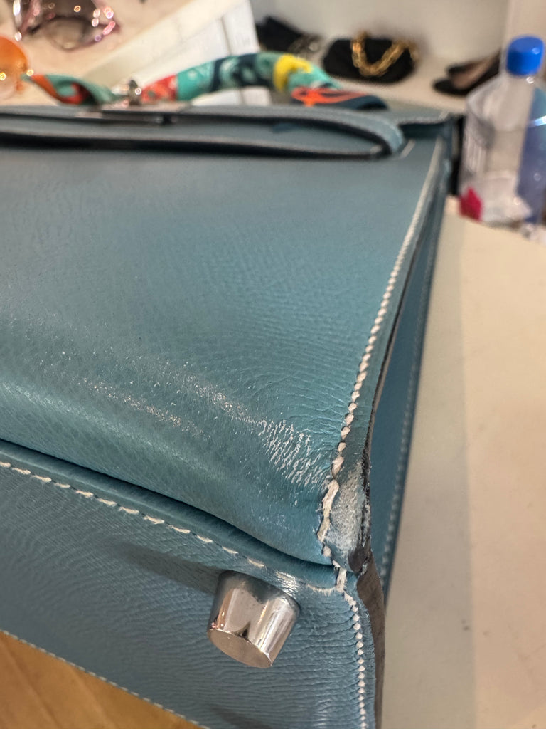 Hermes Kelly 40 Blue Jean Epsom Bag