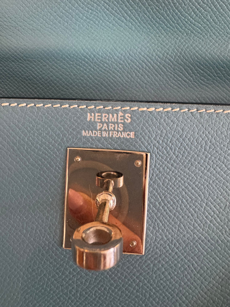 Hermes Kelly 40 Blue Jean Epsom Bag