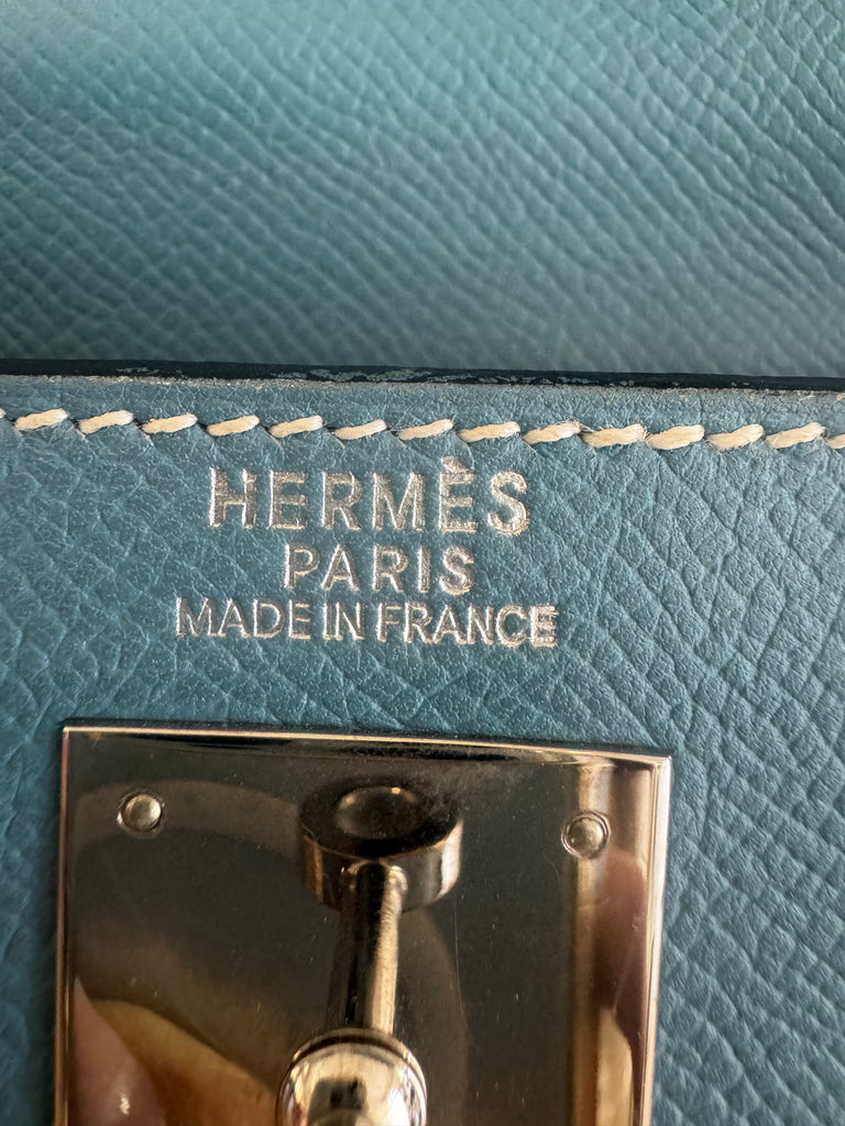 Hermes Kelly 40 Blue Jean Epsom Bag