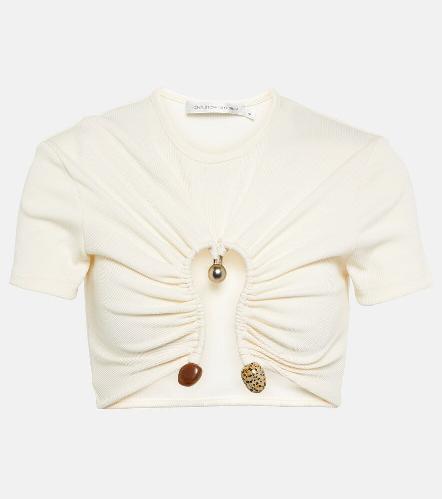 Christopher Esber Quartz Ruched Top Milk (For Hire)