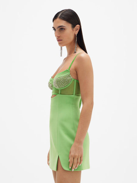 Rachel Gilbert Hartley Mini Dress Green (For Hire)