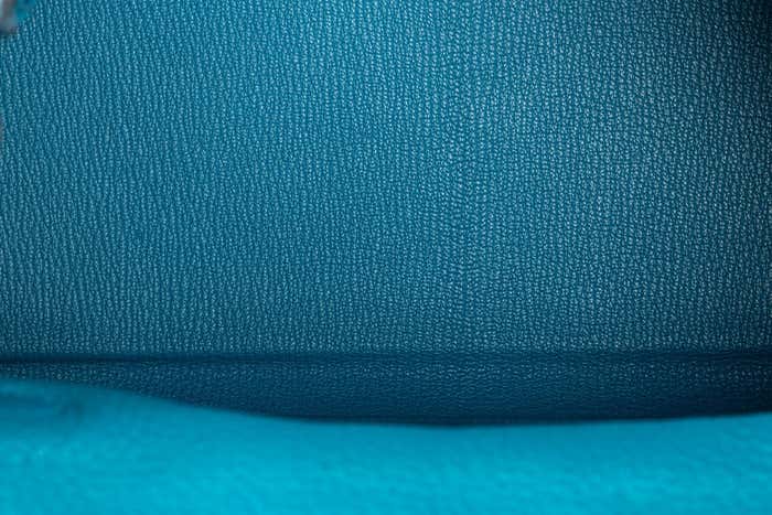 Hermes Kelly 32 Bag Blue Izmir Taurillion Clemence