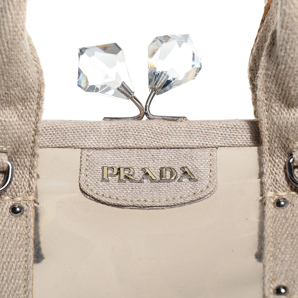 Vintage Prada Plexiglas Framed Crystal Kiss Lock Bag