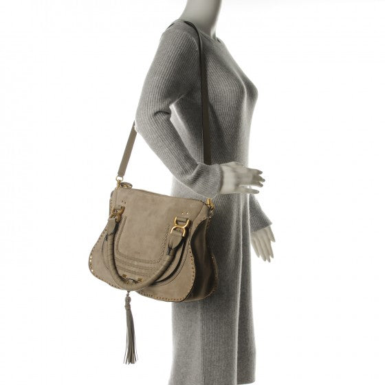 Chloé Medium Marcie Bag Grey Suede