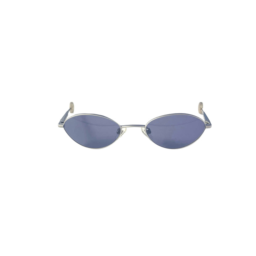 Vintage Chanel Blue Mini Round Temple Sunglasses